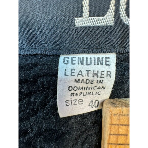 Leather Loft Mens Black Leather Jacket Size 40 With Zipper & Button Closure - Picture 6 of 16